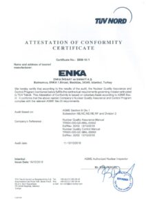 ENKA-ASME-Section-III-Nuclear-Certificate