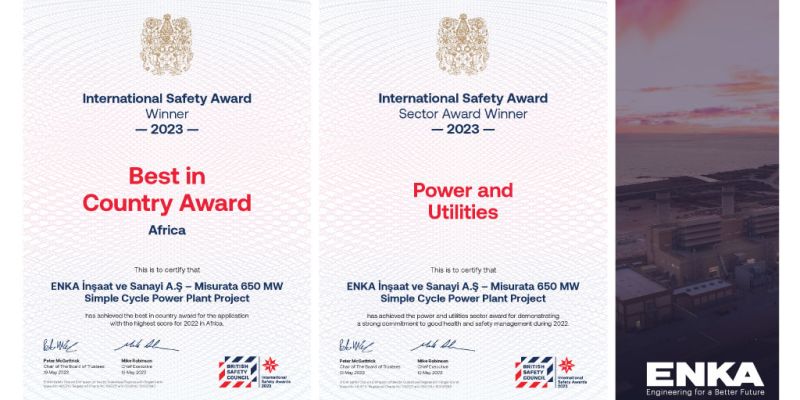 Misurata 650 MW Basit Çevrim Elektrik Santrali Projesi “Best in Country” ve “Power & Utility Sector Winner” ödüllerine layık görülmüştür.