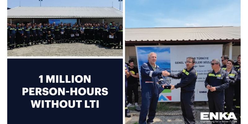 İzmir SOCAR Elektromekanik İşleri Projesi 1 Milyon İnsan-Saati Kayıp Günlü Kaza Olmadan Tamamlamıştır