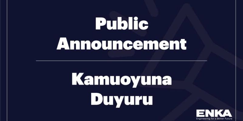 Kamuoyuna Duyuru – 13.04.2023